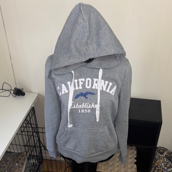 Women’s Hollister Gray California Hoodie Sz XL - Picture 2 of 8